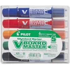 BeGreen V Board Master Whiteboard Marker - Medium Marker Point Type - Bullet Marker Point Style - Refillable - Blue, Red, Green, Orange, Black Ink - Black, Blue, Red, Green, Orange Barrel - 5