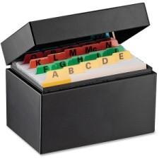 Steelmaster 263534BLA Card File Box - External Dimensions: 5.5'' Width x 3.6'' Depth x 3.2'' Height - 900 x Index Card (3'' x 5'') - Hinged Closure - Steel - Black - For Index Card - Recycled