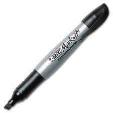 BIC Fade-Resistant Chisel Point Permanent Marker - Chisel Marker Point Style - Black Ink - 1 Dozen
