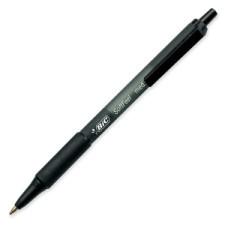 BIC Soft Feel Retractable Ball Pen - Medium Pen Point Type - Black Ink - Black Barrel - 1 Dozen