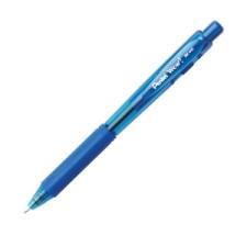 Pentel Retractable Rubber Grip Ballpoint Pen - Medium Pen Point Type - Blue Ink - Transparent Barrel - 1 Dozen