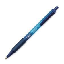 BIC SoftFeel Retractable Ball Pen - Medium Pen Point Type - Blue Ink - Blue Barrel