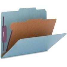 Nature Saver Cleared Top-tab 1-Divider Classification Folder - Legal - 8 1/2'' x 14'' Sheet Size - 2/5 Tab Cut - Right of Center Tab Location - 1 Divider(s) - 25 pt. Folder Thickness - Blue -