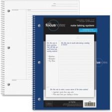 TOPS FocusNotes Notebook, 11'' x 9'', White, 100 SH - 100 Sheets - Printed - Wire Bound - 20 lb Basis Weight - Quarto 9'' (228.6 mm) x 11'' (279.4 mm) - White Paper - 1Each