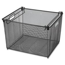 Lorell Mesh Letter Filing Tub - External Dimensions: 16.1'' Width x 15.4'' Depth x 12.1'' Height - Steel - Black - For File - 1 Each
