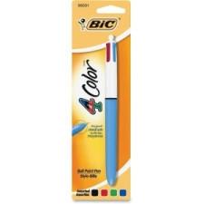 BIC 4-Color Retractable Ball Pen - Medium Pen Point Type - 1 mm Pen Point Size - Refillable - Black, Blue, Red, Green Ink - Blue Barrel - 1 / Each
