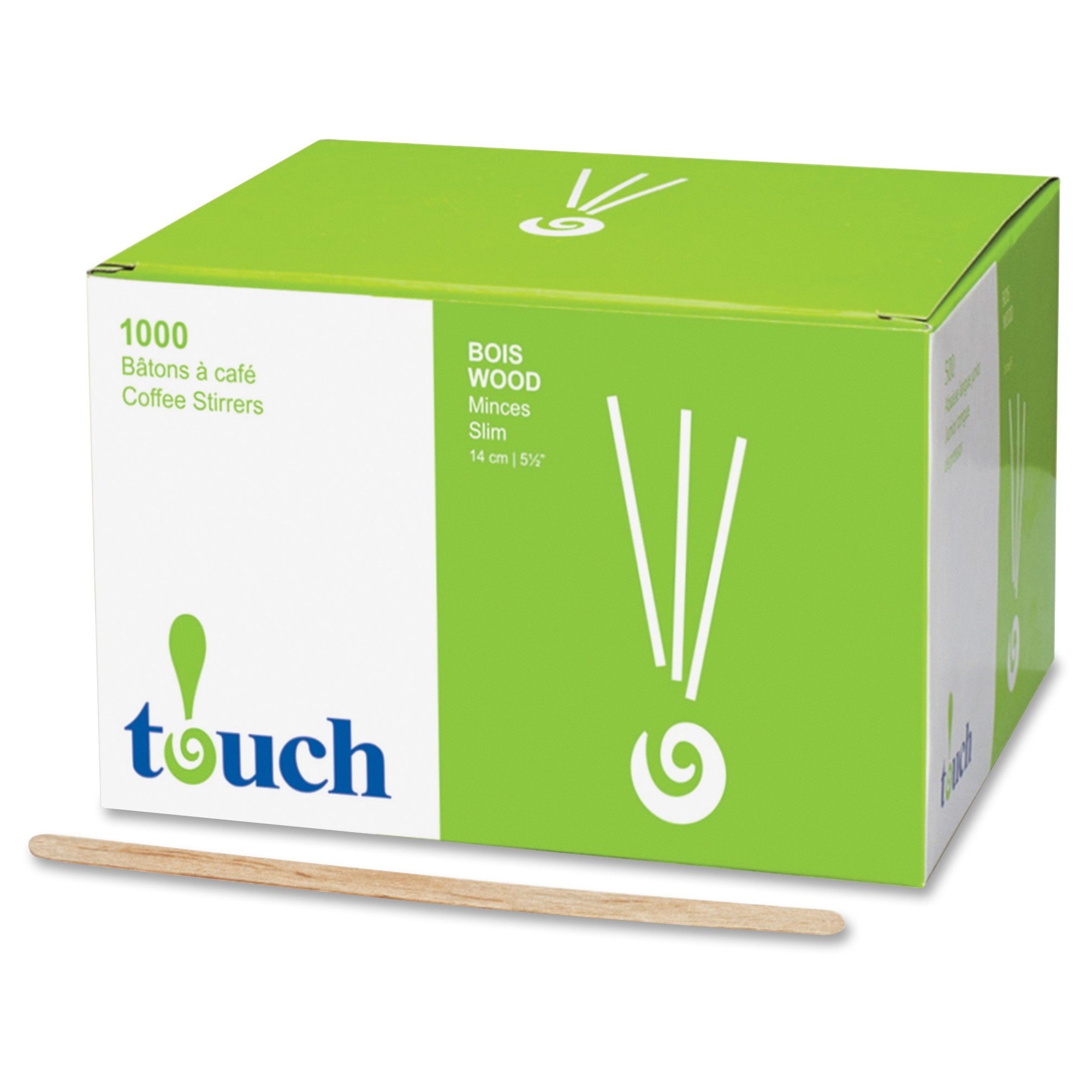 Touch Stone Straw Wooden Coffee Stir Sticks 5.5"