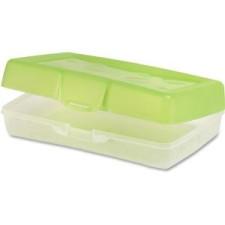Storex Poly Plastic Pencil Box - External Dimensions: 8.4'' Width x 5.5'' Depth x 2.5'' Height - Poly - Assorted - For Stationary - 1 Each