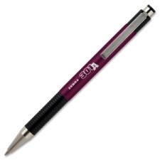 Zebra Pen 301A Stainlss Steel Retractable Ballpoint Pen - Fine Pen Point Type - 0.7 mm Pen Point Size - Refillable - Black Ink - Maroon Stainless Steel Barrel - 1 Each