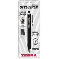 Zebra Pen STYLUSPEN - Medium Pen Point Type - 1 mm Pen Point Size - Refillable - Black Ink - Metal Barrel - 1 Each