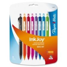 Paper Mate InkJoy 300 RT - 1 mm Pen Point Size  - Assorted Ink - Translucent Assorted, Tinted Barrel - 8 / Card