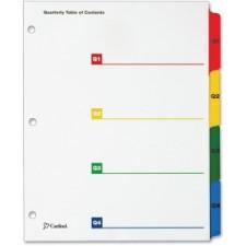 Cardinal OneStep Printable Table of Content Dividers - Print-on - 8.50'' Divider Width x 11'' Divider Length - Letter - 3 Hole Punched - Multicolor - Multicolor - 1 / Each