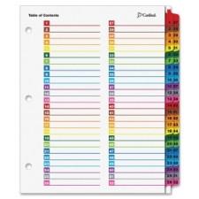 Cardinal OneStep Printable Table of Contents and Dividers, 52-Tab, Multi-Color - 52 - Tab(s)Print-on - 8.50'' Divider Width x 11'' Divider Length - Letter - 3 Hole Punched - Multicolor - Mult