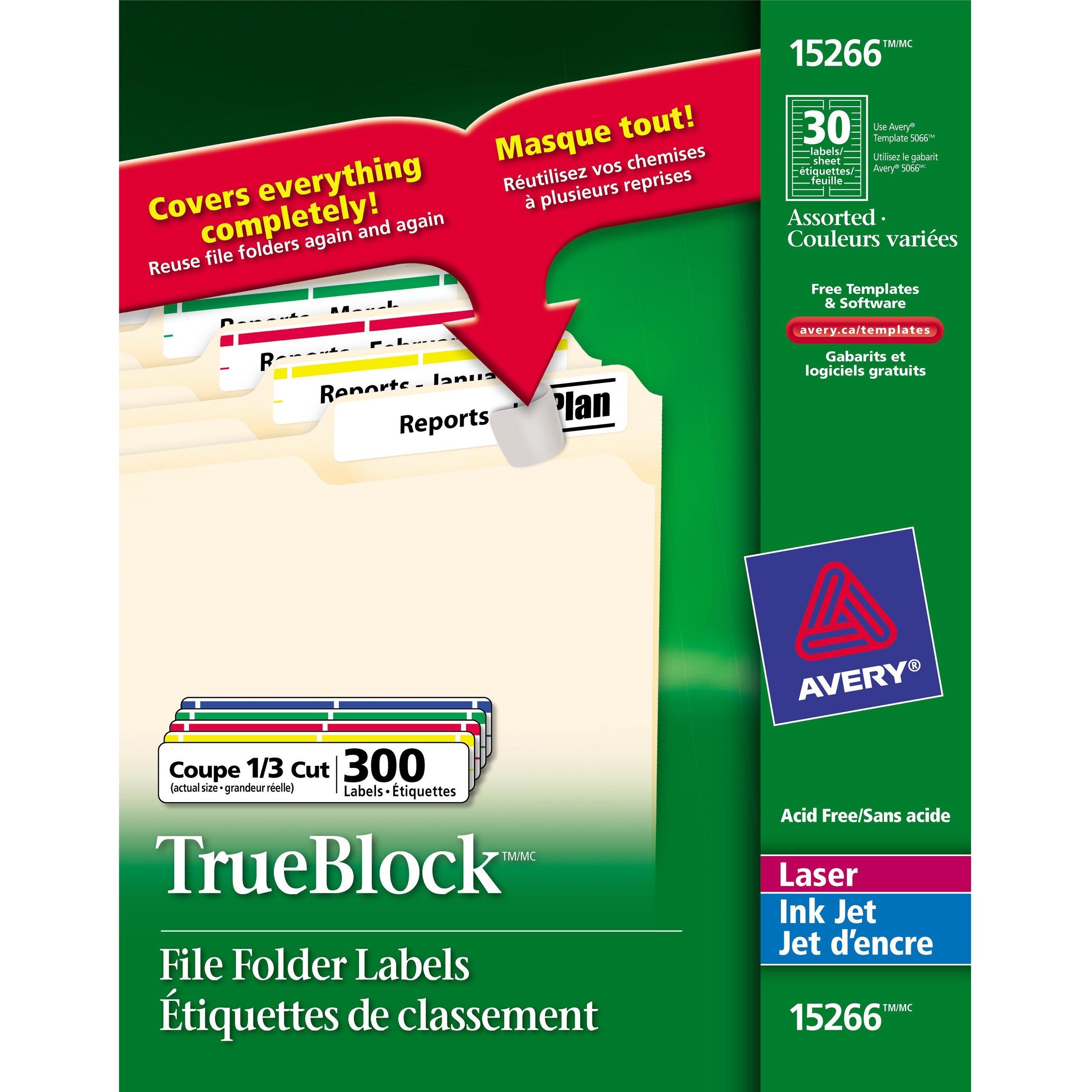 Avery TrueBlock File Folder Label