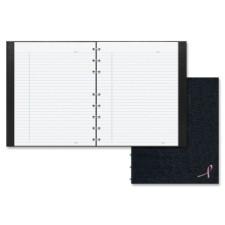 Blueline Pink Ribbon Collection - NotePro Notebook - 150 Pages - Printed - Twin Wirebound 7.3'' (184.2 mm) x 9.3'' (235 mm) - White Paper - Black Cover Lizard - Recycled - 1Each