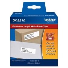 Brother Paper Tape - 1 9/64'' Width x 100 ft Length - Direct Thermal - White - 1 / Roll