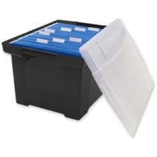 Storex Hvy-duty Plastic Stackable File Totes - External Dimensions: 14.5'' Width x 11'' Depth x 18''Height - 30 lb - Media Size Supported: Legal, Letter - Snap-tight Closure - Heavy Duty - St