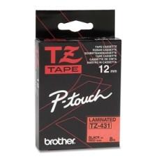 Brother P-Touch TZ-431 Laminated Tape - 15/32'' Width x 26 1/4 ft Length - Red