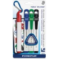 Staedtler Triplus Broad Tip Whiteboard Markers - Broad Marker Point Type - Red, Blue, Green, Black Ink - 4 / Pack