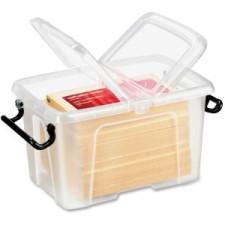 Greenside Easy Lid 1.7L Storage Smart Box - 1.70 L - Clear - For Pen/Pencil, Marker, Binder, Office Supplies, File - Recycled - 18 / Carton