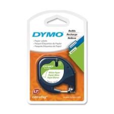 Dymo LetraTag Tapes - 15/32'' Width x 4'' Length - White - 1 Each