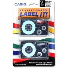 Casio Label Tape - 3/8'' Width x 26 ft Length - Clear - 2 / Pack