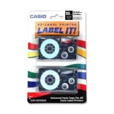 Casio Label Tape - 45/64'' Length - Dye Sublimation - Clear - 2 / Pack