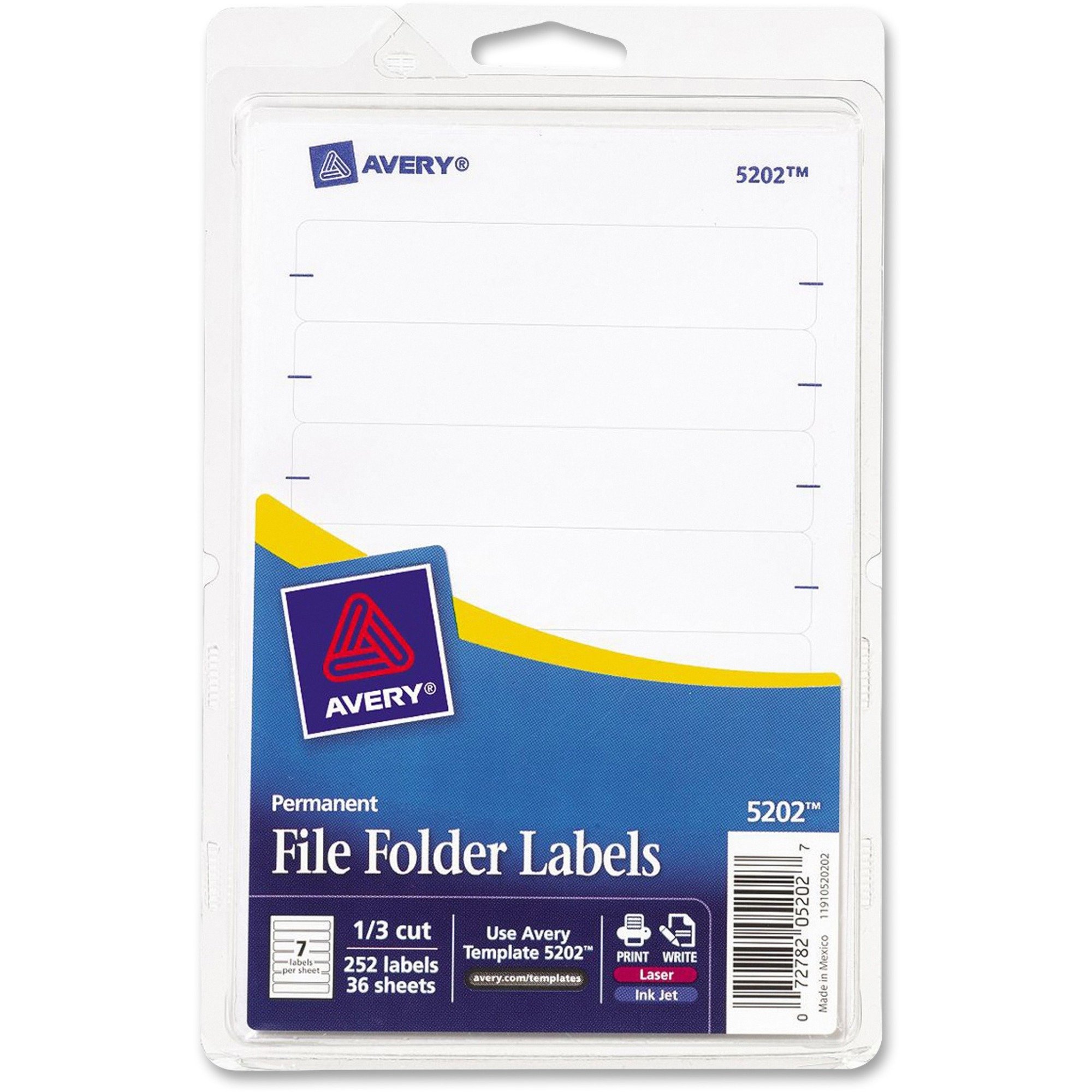 Avery® Permanent File Folder Labels 11/16" Width x 3 7/16" Length - 7/Sheet