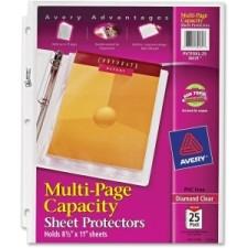 Avery Multi Page Top Loading Sheet Protector - 50 x Sheet Capacity - For Letter 8.5'' x 11'' Sheet - Clear - Polypropylene - 25 / Pack