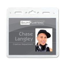 Baumgartens ID Badge Holder - 4'' (101.6 mm) x 3'' (76.2 mm) - Vinyl - 50 / Pack - Clear