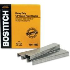 Bostitch Heavy-duty Premium Staples - 100 Per Strip - 1/4'' Leg - 1/2'' Crown - 25 Capacity - Chisel Point - 1000 / Box