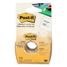 Post-it Labeling and Cover-Up Tape - 1'' (25.4 mm) Width x 58.3 ft Length - 6 Line(s) - White Tape - Removable - 1 Roll - White