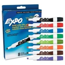 Expo Dry Erase Marker - Bold, Broad Marker Point Type - Chisel Marker Point Style - Black, Red, Blue, Green, Lime, Orange, Purple, Brown Ink - 8 / Set