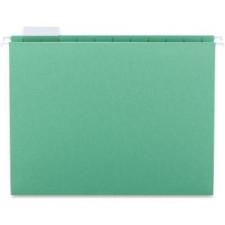 Sparco Colored Hanging Folder - Letter - 8 1/2'' x 11'' Sheet Size - 1/5 Tab Cut - Green - Recycled - 25 / Box