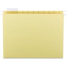 Sparco Colored Hanging Folder - Letter - 8 1/2'' x 11'' Sheet Size - 1/5 Tab Cut - Yellow - Recycled - 25 / Box