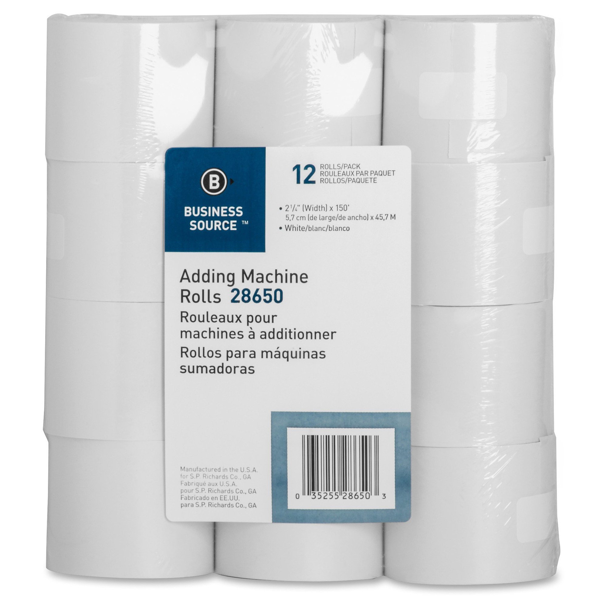 Business Source Non Thermal Receipt Paper- 12 Rolls/Pack
