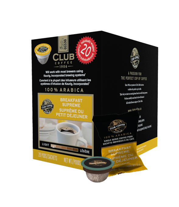 Club Coffee Breakfast Supreme Single Serve Coffee (20Pack)