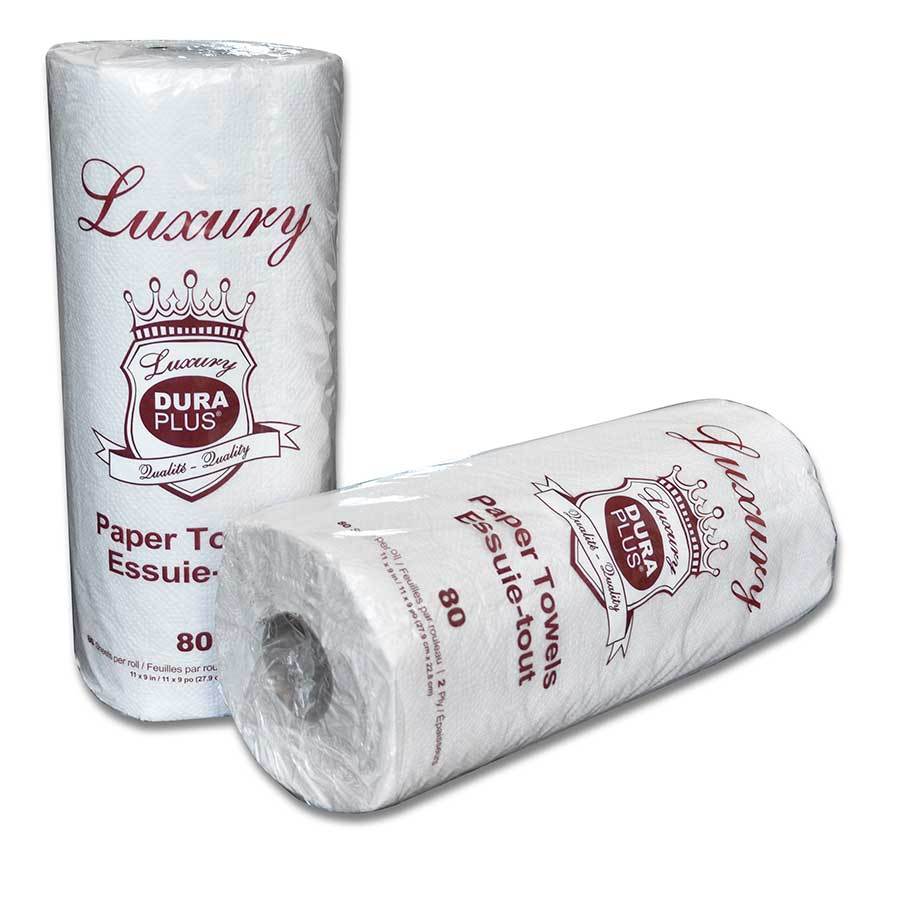 Dura Plus Luxury White Kitchen Towel 9'' 70 Sheets/Roll - 24 Rolls