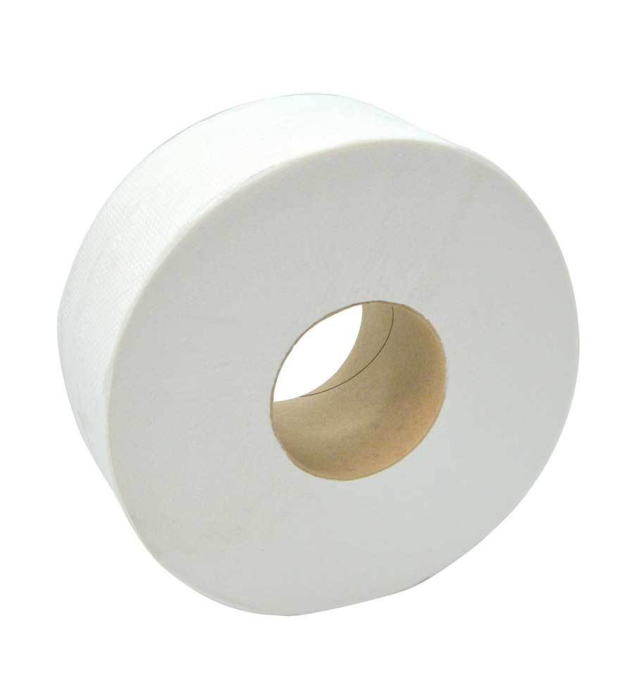 White Ultra Soft 2 Ply Jumbo Bathroom Tissue 600 Ft Core 3.5' - 8 Rolls