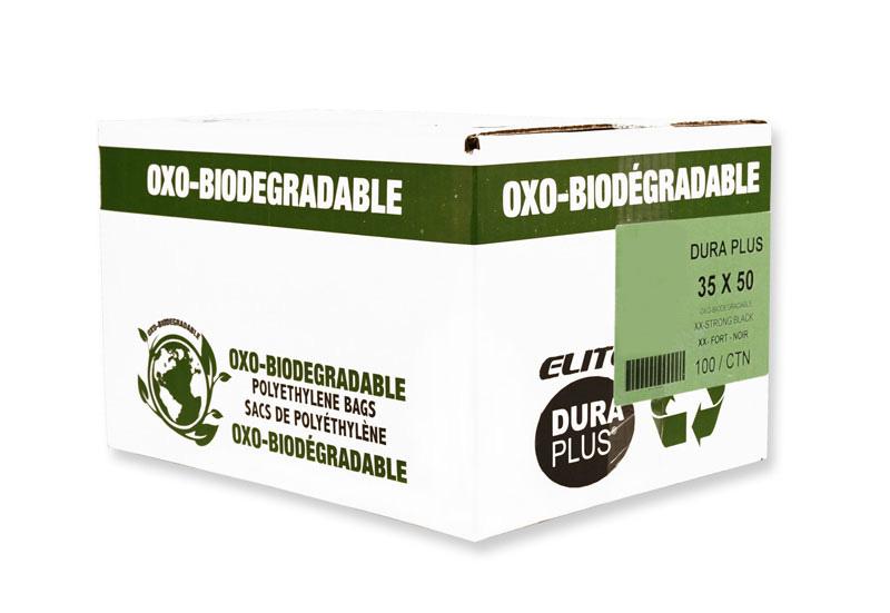 DURA PLUS Elite 35"x 50" OXO Black/Poly Garbage Bags Cs/100 (XX Strong)