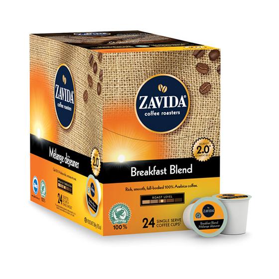 Zavida® Breakfast Blend Single Serve Coffee Cups (24 Pack)