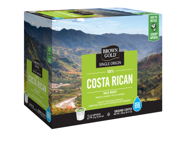 Brown Gold 100% Costa Rican Single Serve Coffee (24 Pack)