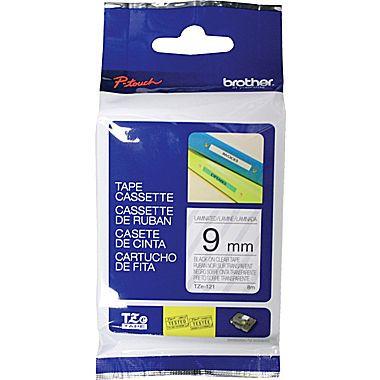 Brother TZE121 - Label Tape - 12mm Black on Clear